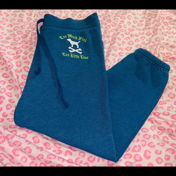 Blue PINK sweatpants *sz xs* - Picture 1 of 3